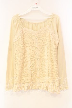 画像: axes femme / 総レースビスチェ風プルオーバー M キナリ O-26-01-05-064-AX-TO-OW-ZT0107X