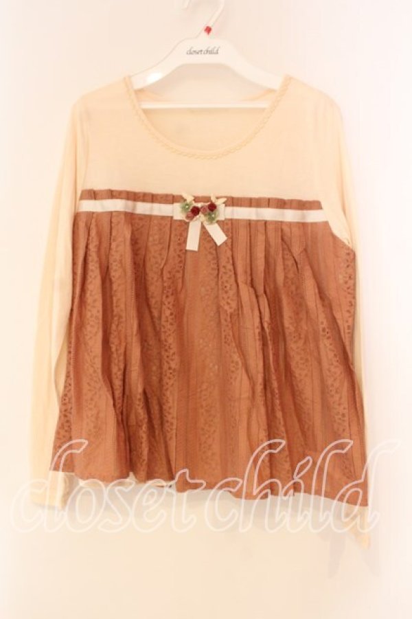 画像1: axes femme / ビスチェ風切り替えプルオーバー M オレンジ O-26-01-05-066-AX-TO-OW-ZT0107X (1)