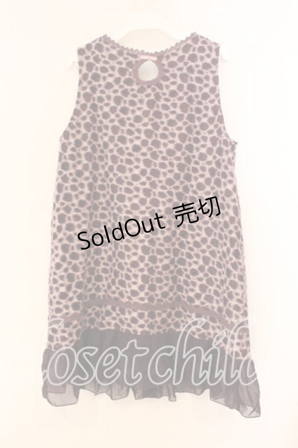 画像2: axes femme / ヒョウ柄切替チュニック M パープル O-26-01-05-068-AX-OP-OW-OS (2)