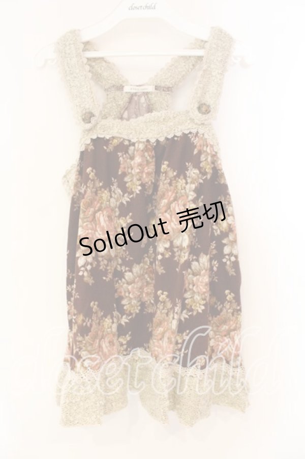 画像1: axes femme / 花柄アウターキャミ M ブラウン O-26-01-05-073-AX-TO-OW-OS (1)