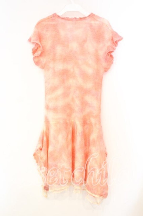 画像2: axes femme / ミックスカラーニットワンピース M ピンク O-26-01-05-079-AX-TO-OW-ZT0107X (2)