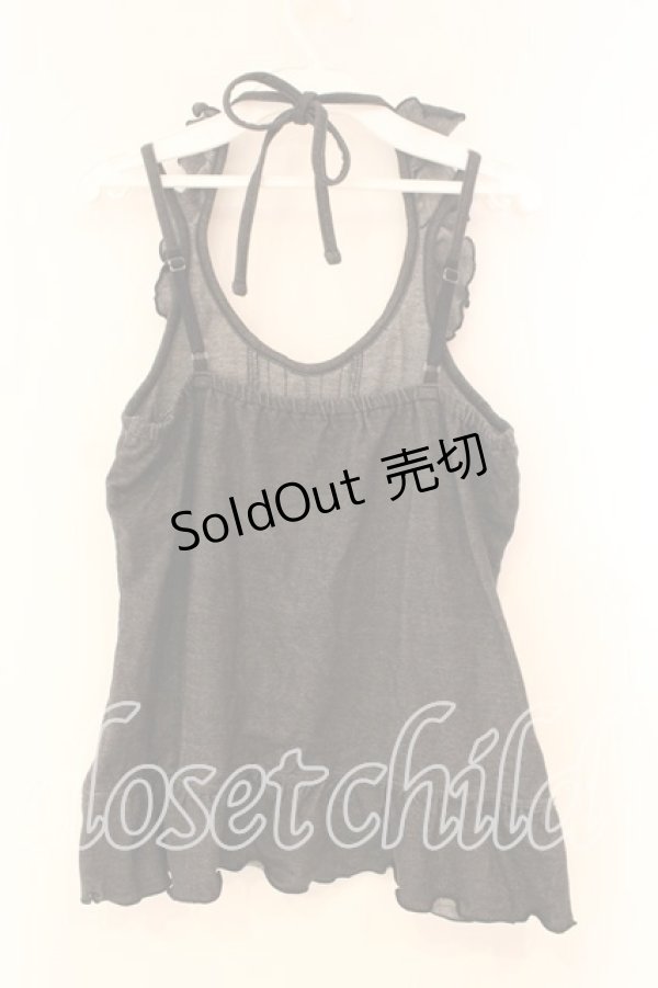 画像2: axes femme / フリルホルターキャミソール M クロ O-26-01-05-081-AX-TO-OW-OS (2)
