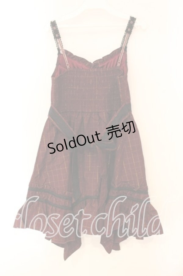 画像2: axes femme / グレンチェックチュニック M アカ O-26-01-05-084-AX-TO-OW-OS (2)