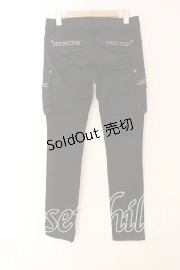 画像2: GHOST of HARLEM / ストレッチスキニーカーゴパンツ M ブラック O-26-01-05-088-GL-TO-YM-OS (2)