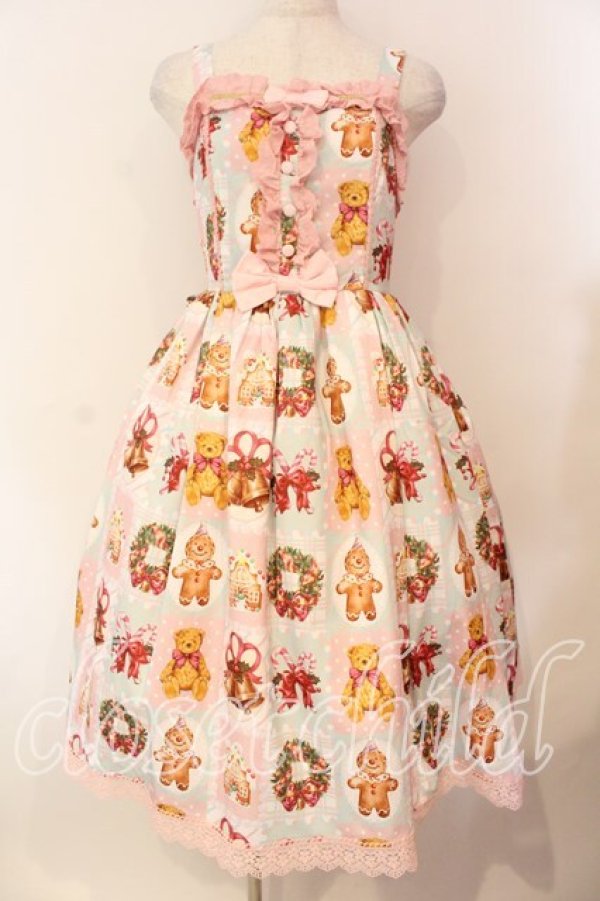 画像1: Chalmiere / クリスマス柄ジャンスカ  ピンク O-26-01-05-007-0-OP-IG-OS (1)