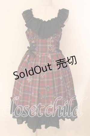 画像: NIBBLE POISON / ナイトメアチェックワンピース M ワイン O-26-01-05-011-0-OP-OW-OS