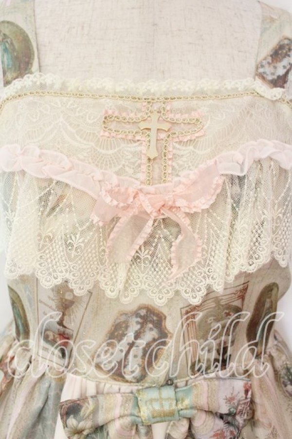 画像2: BABY,THE STARS SHINE BRIGHT / St.Mary Holy Card 柄 Lily ジャンパースカート  ピンク O-26-01-05-013-BA-OP-OW-OS (2)