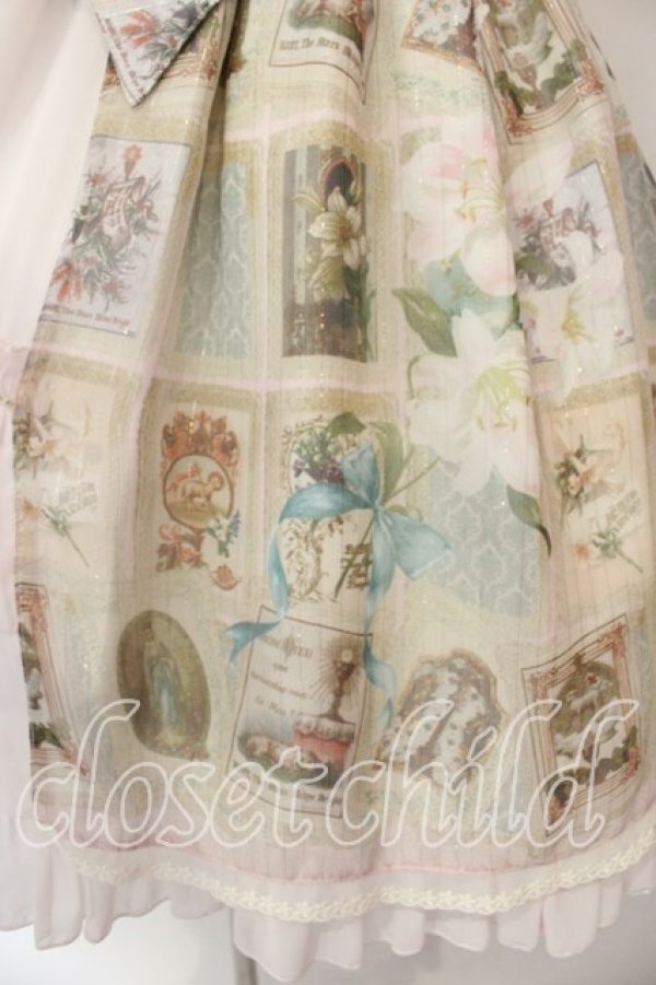 画像3: BABY,THE STARS SHINE BRIGHT / St.Mary Holy Card 柄 Lily ジャンパースカート  ピンク O-26-01-05-013-BA-OP-OW-OS (3)