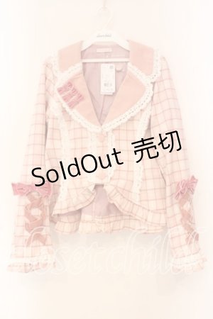 画像: Chalmiere / タータンチェックジャケット M ピンク O-26-01-05-018-0-JA-OW-OS