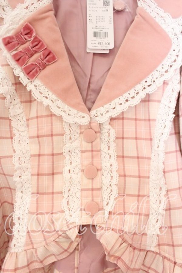 画像2: Chalmiere / タータンチェックジャケット M ピンク O-26-01-05-018-0-JA-OW-OS (2)