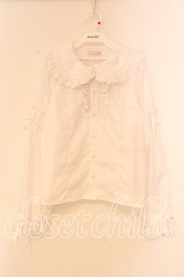 画像1: Chalmiere / コットンレース丸襟ブラウス M シロ O-26-01-05-022-0-BL-OW-OS (1)