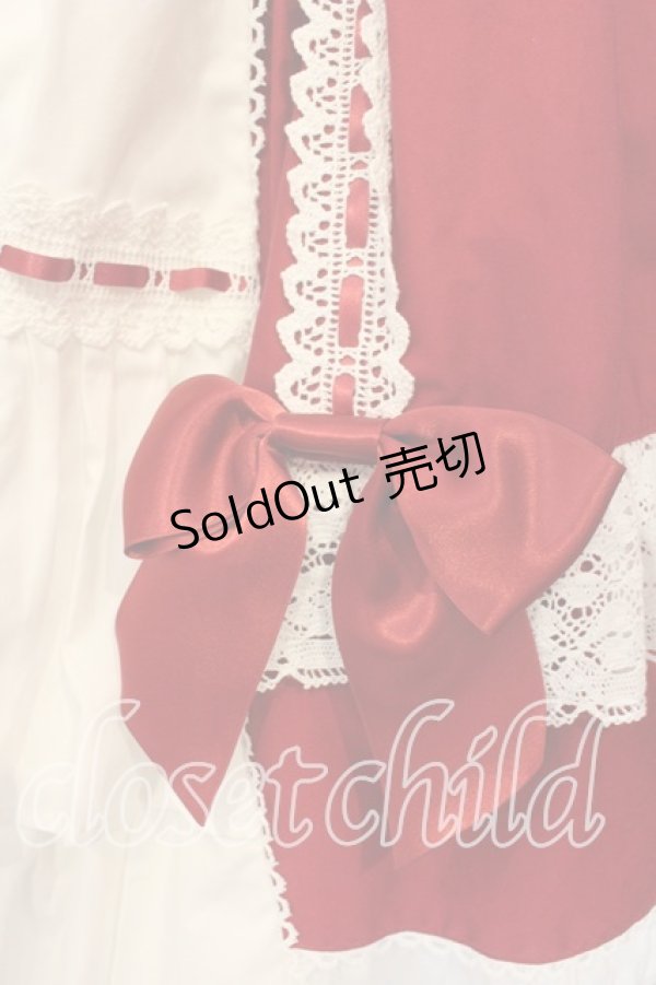 画像3: BABY,THE STARS SHINE BRIGHT / Ribbon Ribbon dropジャンパースカート  えんじ×シロ O-26-01-05-003-BA-OP-IG-OS (3)