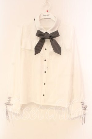 画像: axes femme POETIQUE / ２ＷＡＹストライプタイ付ブラウス M シロ O-26-01-05-026-AX-BL-OW-ZT0107X