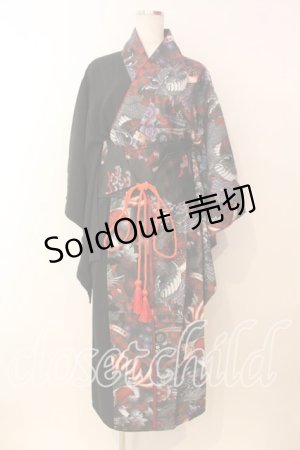 画像: Qutie Frash / 2025 浴衣3点SET  ブラックＸレッド O-26-01-08-001-QU-OP-YM-OS