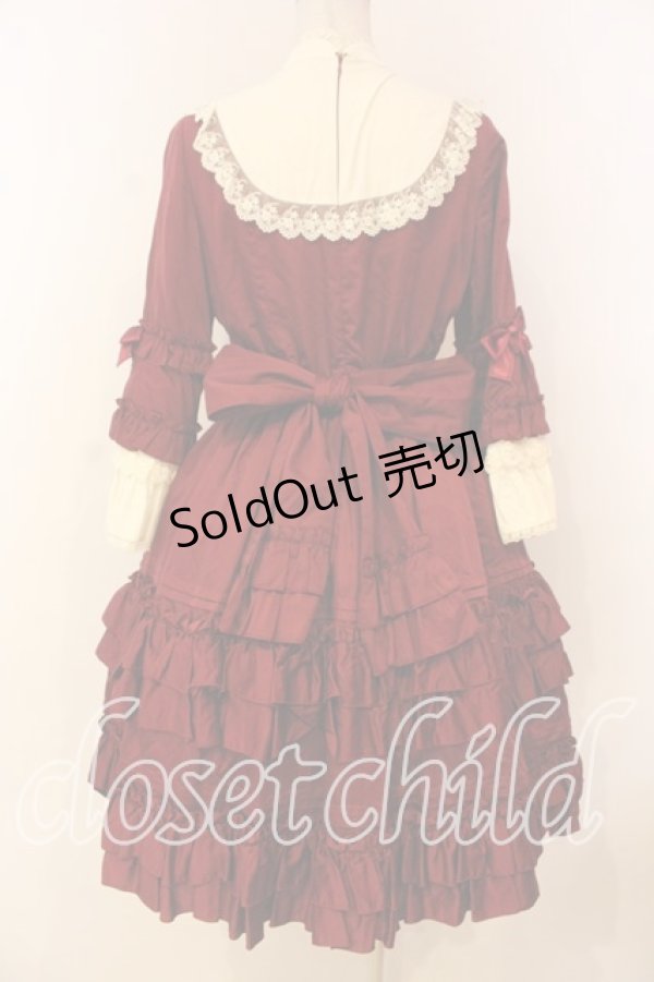 画像5: Pina sweetcollection / ドール姫袖ワンピース  ワイン O-26-01-08-019-LO-OP-OW-OS (5)