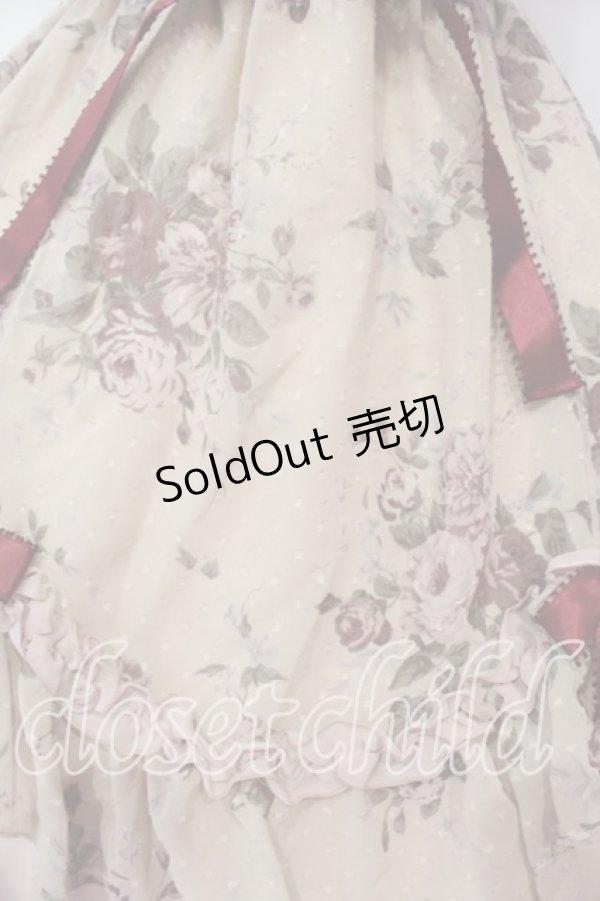 画像3: Pina sweetcollection / フリルスカラップワンピース  ローズ柄・ベージュ O-26-01-08-022-LO-OP-IG-OS (3)