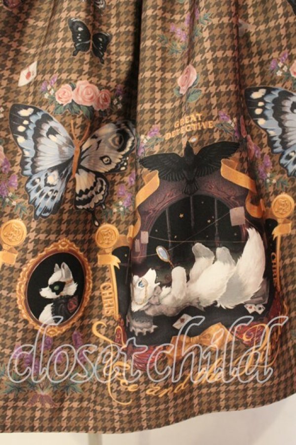 画像3: ALICE and the PIRATES / Dual face 〜phantom and truth〜柄スカート  ブラウン O-26-01-08-023-PA-SK-OW-OS (3)