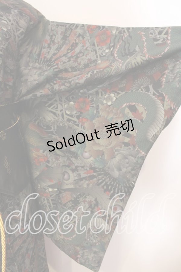 画像5: Qutie Frash / 2025 浴衣3点SET  グリーンＸブラック O-26-01-08-002-QU-OP-YM-OS (5)