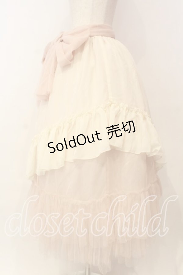 画像3: Vallee lys / チュールフリルスカート  ピンク×オフシロ O-26-01-08-025-GO-SK-IG-OS (3)