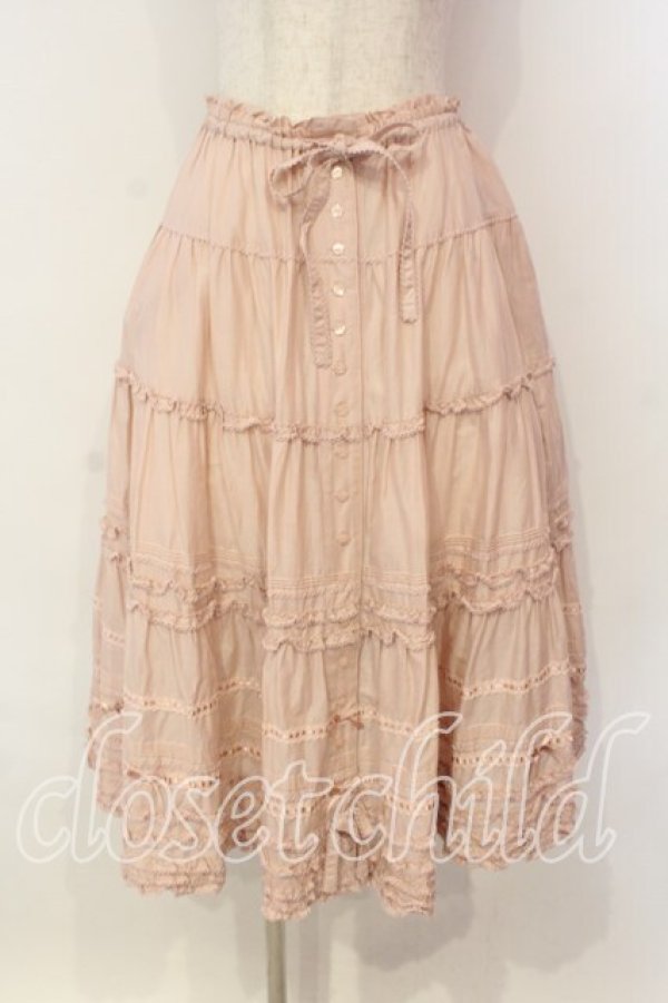 画像1: PINK HOUSE / ローンフリルティアードスカート  ピンク O-26-01-08-028-LO-SK-OW-OS (1)