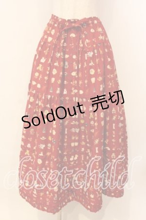 画像: PINK HOUSE / Pink House Favoritesプリントスカート  アカ O-26-01-08-029-LO-SK-IG-OS