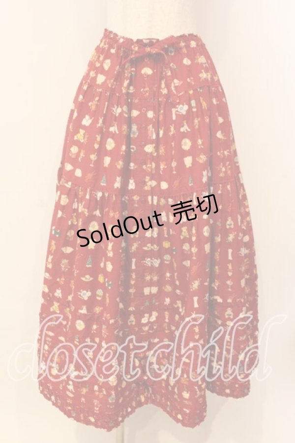 画像1: PINK HOUSE / Pink House Favoritesプリントスカート  アカ O-26-01-08-029-LO-SK-IG-OS (1)