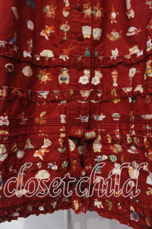 画像3: PINK HOUSE / Pink House Favoritesプリントスカート  アカ O-26-01-08-029-LO-SK-IG-OS (3)