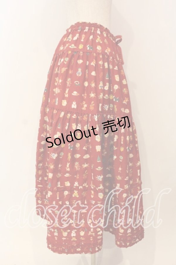 画像4: PINK HOUSE / Pink House Favoritesプリントスカート  アカ O-26-01-08-029-LO-SK-IG-OS (4)