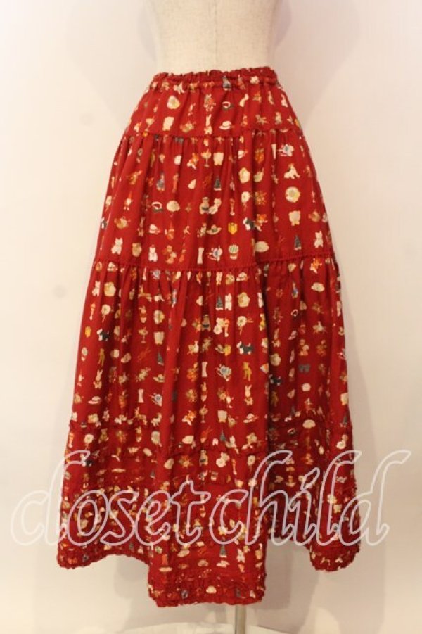 画像5: PINK HOUSE / Pink House Favoritesプリントスカート  アカ O-26-01-08-029-LO-SK-IG-OS (5)