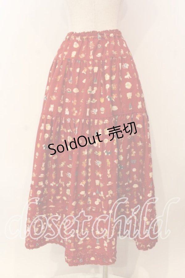 画像5: PINK HOUSE / Pink House Favoritesプリントスカート  アカ O-26-01-08-029-LO-SK-IG-OS (5)