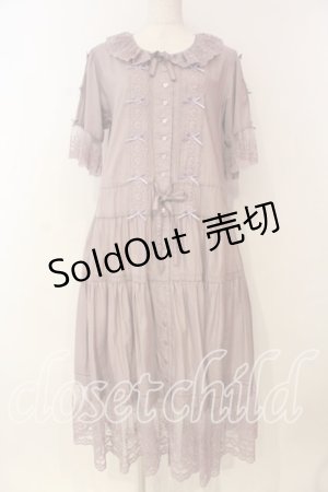 画像: PINK HOUSE / ドットチュール×ローズチュールレース使いワンピース  ラベンダー O-26-01-08-030-LO-OP-OW-OS