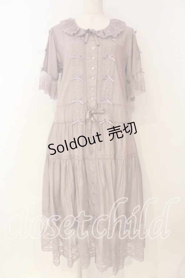 画像1: PINK HOUSE / ドットチュール×ローズチュールレース使いワンピース  ラベンダー O-26-01-08-030-LO-OP-OW-OS (1)