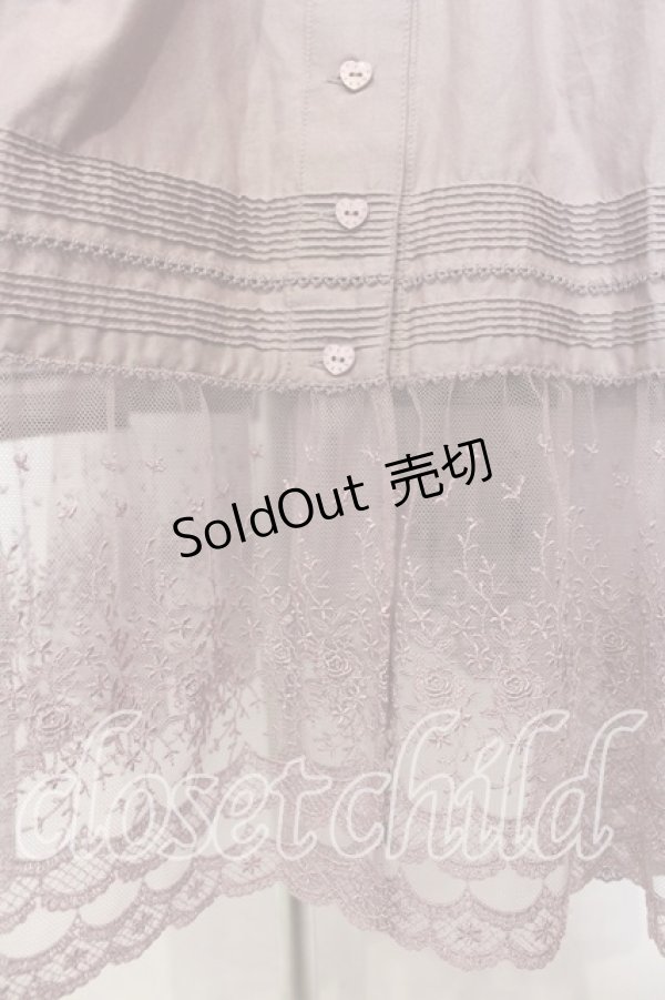 画像3: PINK HOUSE / ドットチュール×ローズチュールレース使いワンピース  ラベンダー O-26-01-08-030-LO-OP-OW-OS (3)