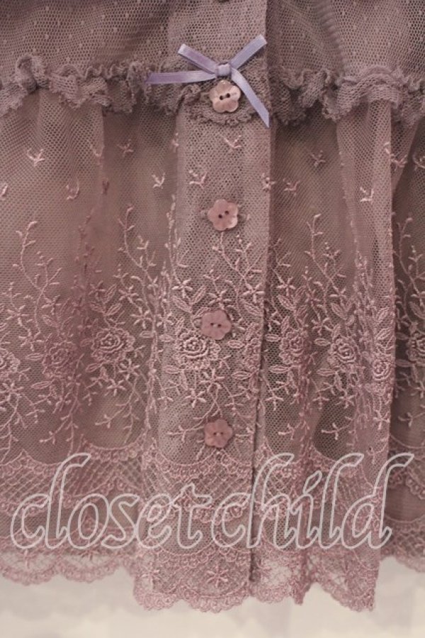 画像3: PINK HOUSE / ドットチュール×オリジナルローズチュールレースブラウス  ラベンダー O-26-01-08-031-LO-BL-OW-OS (3)