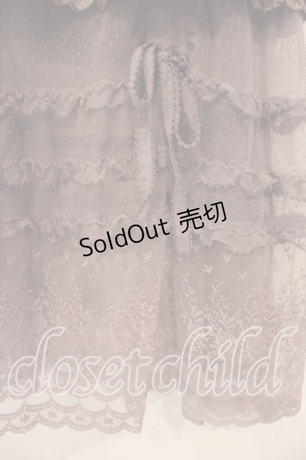 画像3: PINK HOUSE / ドットチュール×オリジナルローズチュールレース使いチュニックブラウス  ラベンダー O-26-01-08-032-LO-OP-OW-OS (3)