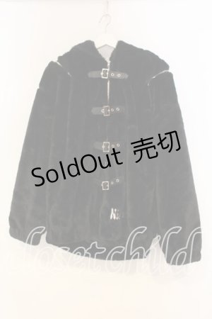 画像: NieR Clothing / 超ふわもこ うさ耳2WAY OFF-SHOULDER OUTER アウター  ブラック O-26-01-08-043-PU-CO-IG-OS