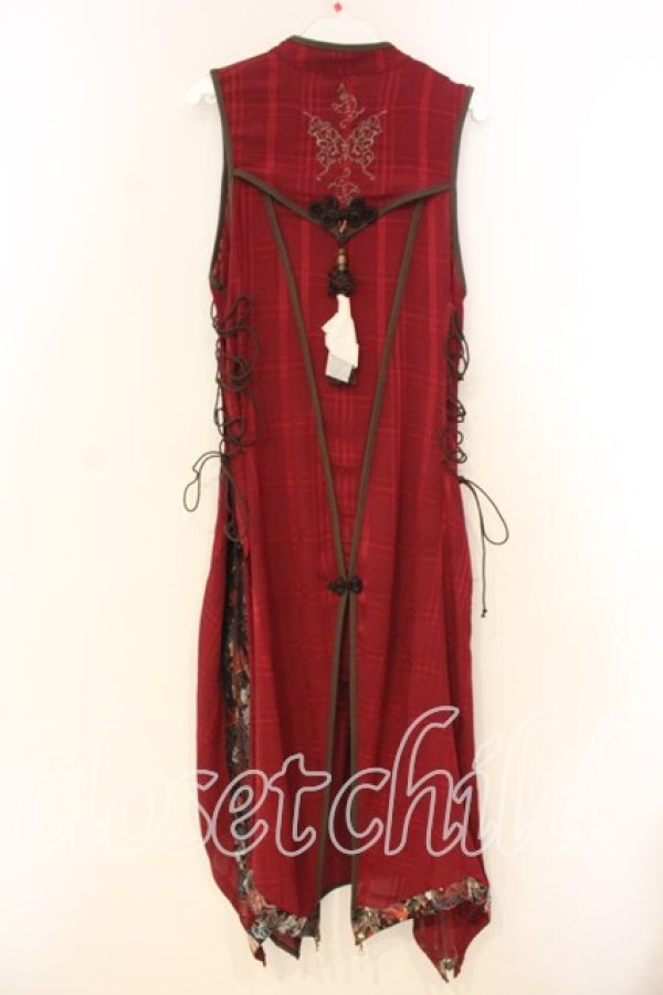 画像4: Ozz oneste / ジャガード切替チャイナワンピース  ワイン O-26-01-08-044-OO-OP-OW-OS (4)