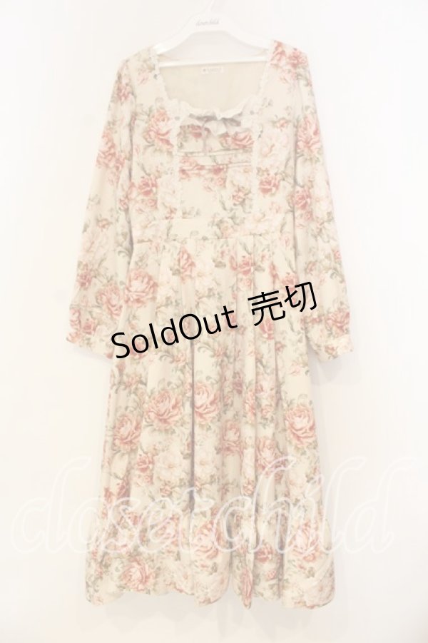 画像1: axes femme / ブルームフラワー柄ワンピース F キナリ O-26-01-08-050-AX-OP-OW-OS (1)