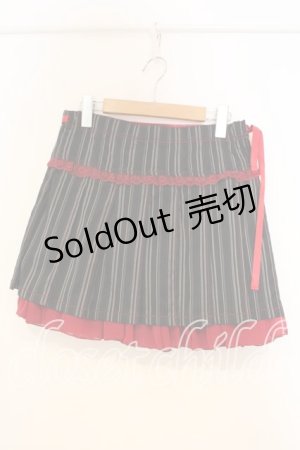 画像: ALGONQUINS / リバーシブルラップスカート F ブラック×レッド O-26-01-08-051-AL-SK-OW-OS