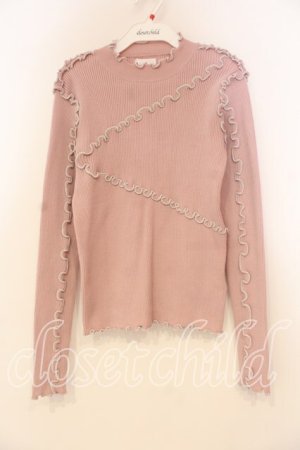 画像: merry jenny / メロウリブニットトップス F ピンク O-26-01-08-053-LO-TO-YM-OS