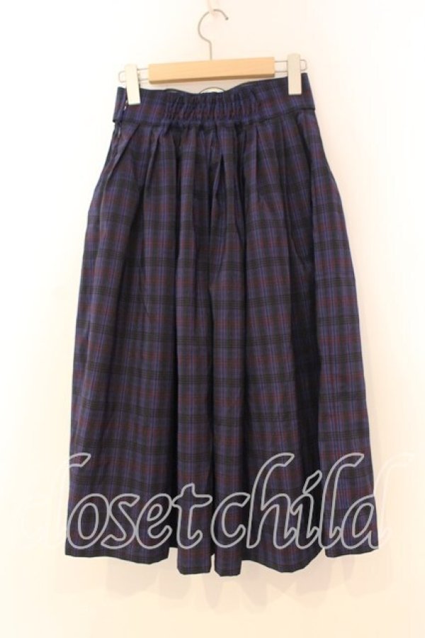 画像2: an another angelus / ベルト付きチェックタックスカート F ネイビー O-26-01-08-055-CA-SK-YM-OS (2)