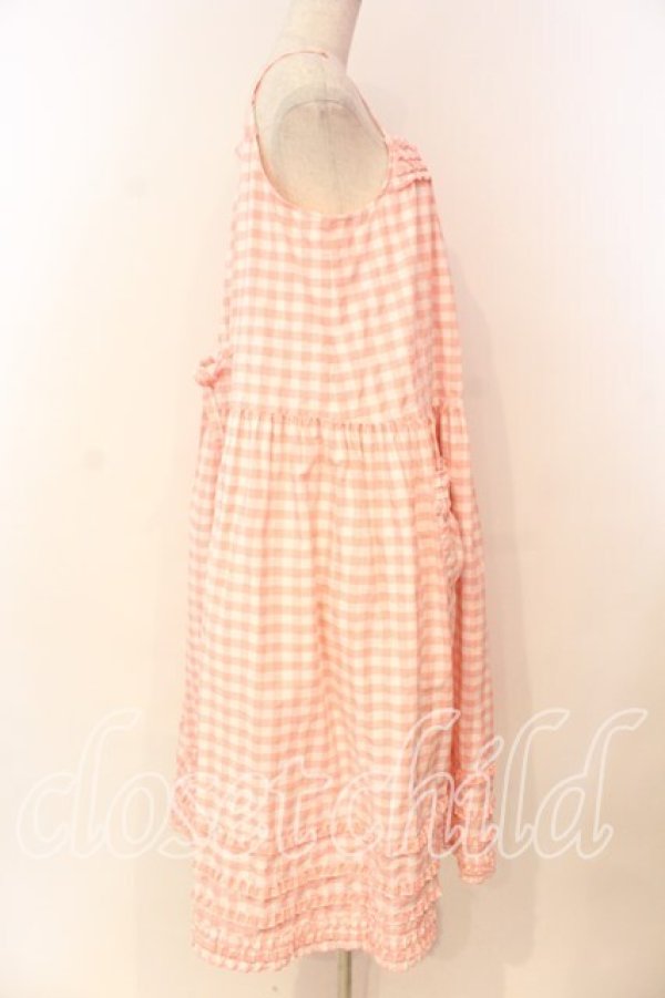 画像4: PINK HOUSE / ブロックギンガムキャミソールワンピース  ピンク O-26-01-08-058-LO-OP-YM-OS (4)