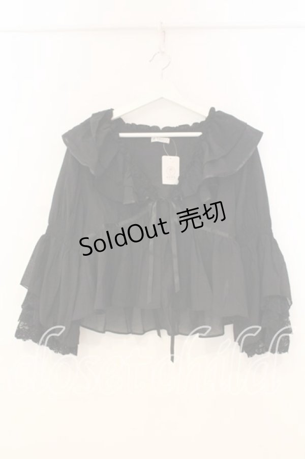 画像1: axes femme / レース袖フリルボレロ  クロ O-26-01-08-059-AX-TO-IG-OS (1)