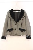画像1: axes femme / スカラップ衿ヘリンボーンジャケット M グレー×クロ O-26-01-08-067-AX-JA-OW-OS (1)