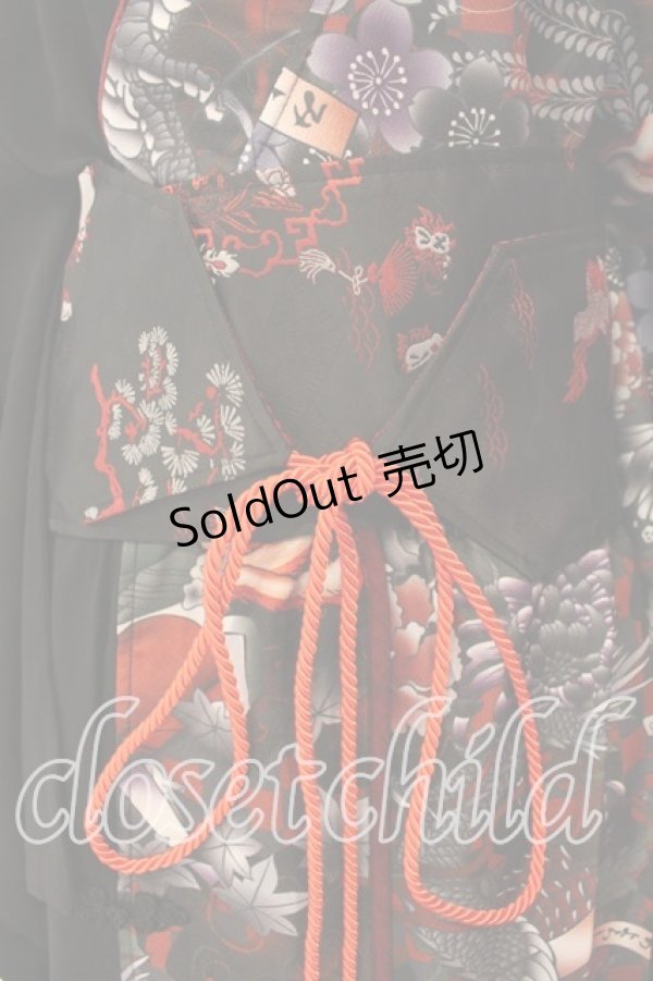 画像3: Qutie Frash / 2025 浴衣3点SET  ブラックＸレッド O-26-01-08-001-QU-OP-YM-OS (3)