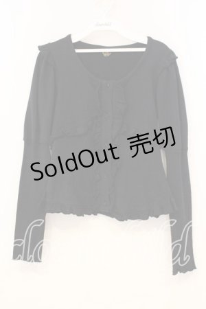 画像: ALICE and the PIRATES / ミニ裏毛フリルカーディガン  クロ O-26-01-08-074-PA-TO-IG-OS