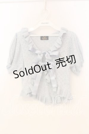 画像: ALICE and the PIRATES / 半袖透かし編みボレロ  サックス O-26-01-08-075-PA-TO-IG-OS