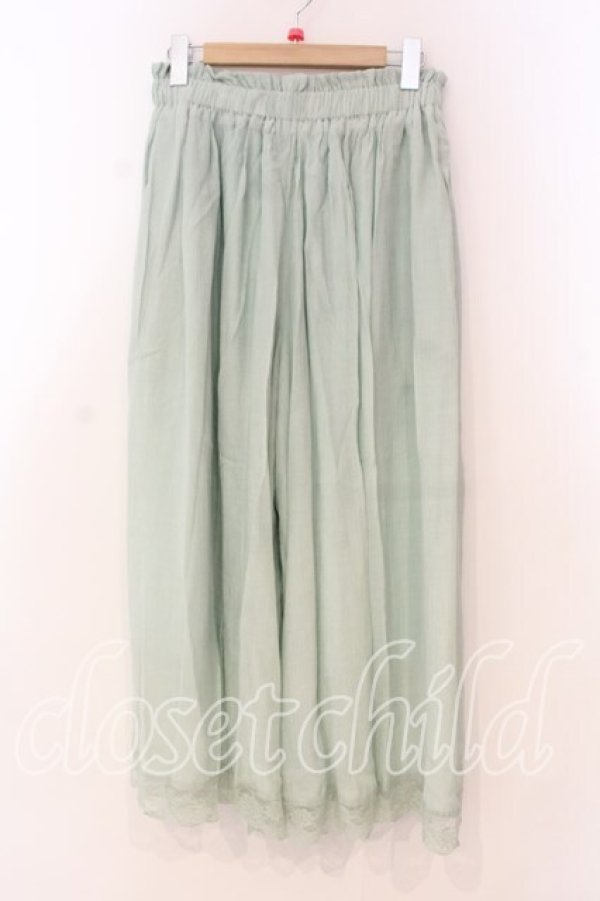 画像1: axes femme / 裾レース楊柳ワイドパンツ F ミント O-26-01-08-076-AX-PA-YM-OS (1)