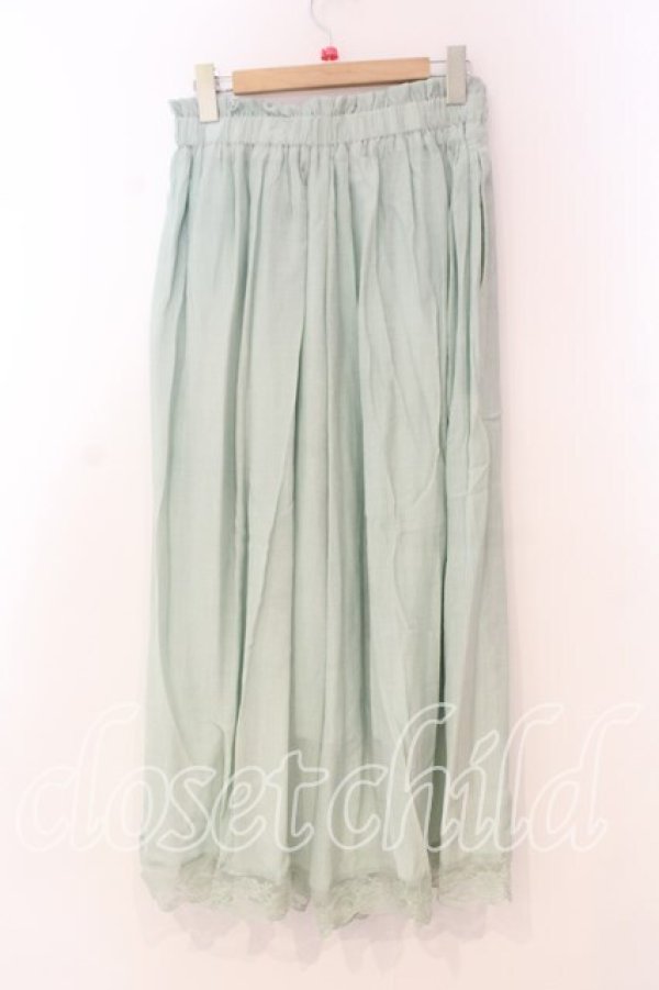 画像2: axes femme / 裾レース楊柳ワイドパンツ F ミント O-26-01-08-076-AX-PA-YM-OS (2)