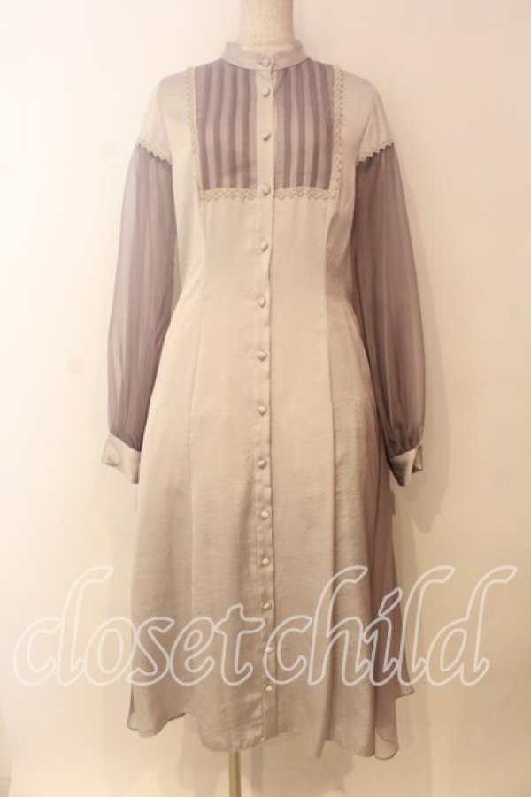 画像1: abilletage / Dorothy バックフレアワンピース  ラベンダーグレー O-26-01-08-008-GO-OP-IG-OS (1)